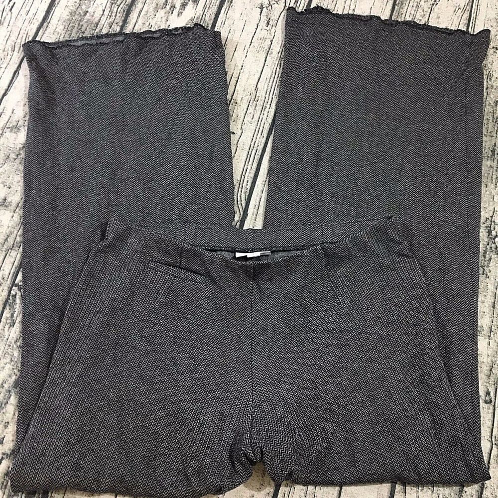 J Jill Ponte Womens Gaucho Pants Sz‎ S Small Capri Gray Chevron Cropped Adjusted